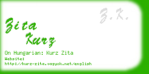 zita kurz business card